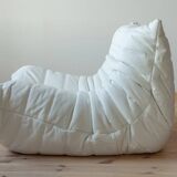 Fauteuil Togo en cuir blanc de Michel Ducaroy pour Ligne Roset