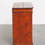 Antique Cabinet in Red/Brown with 2 Doors and a Drawer with Working Lock