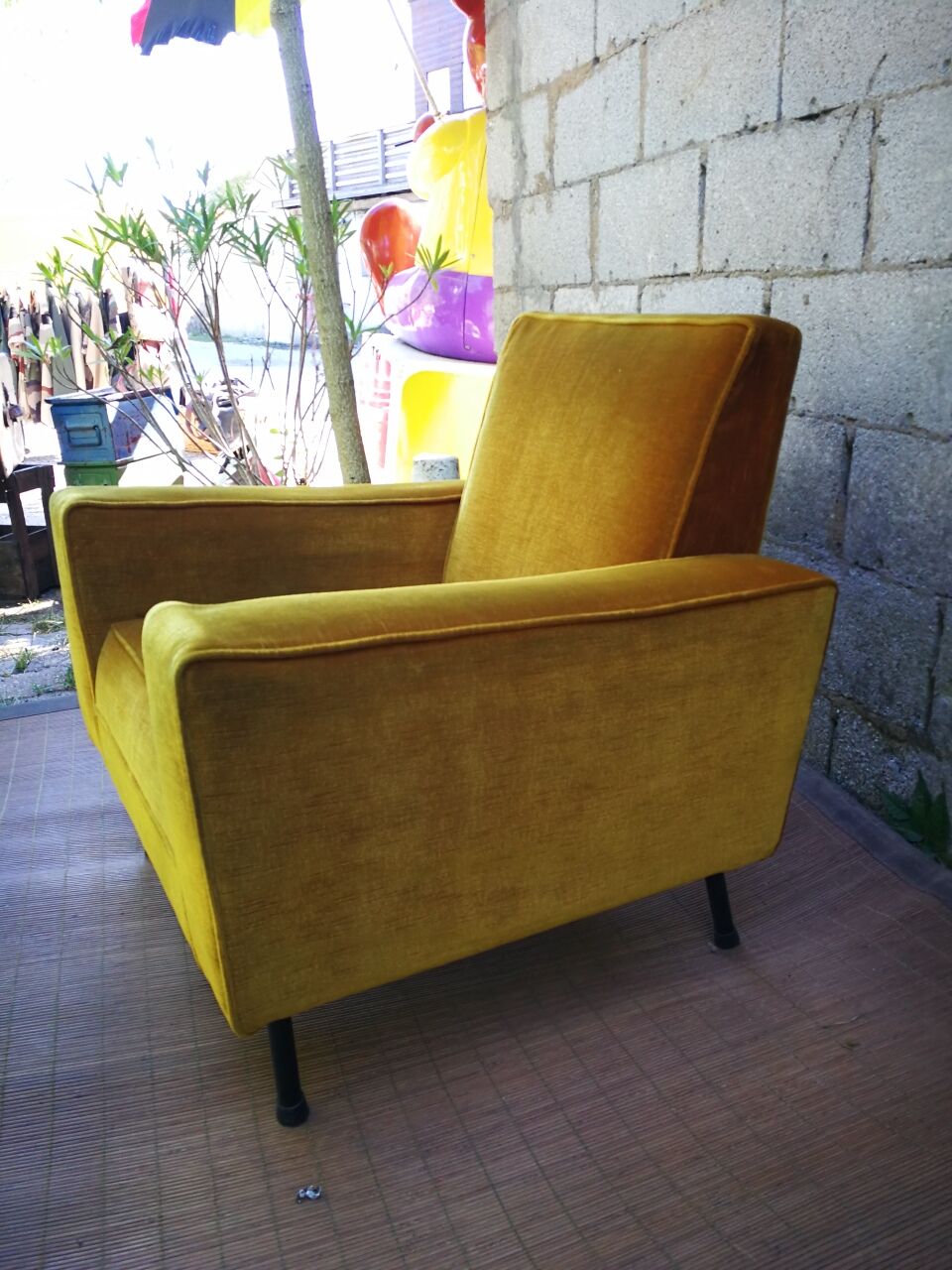 Armchair velvet years 50/60