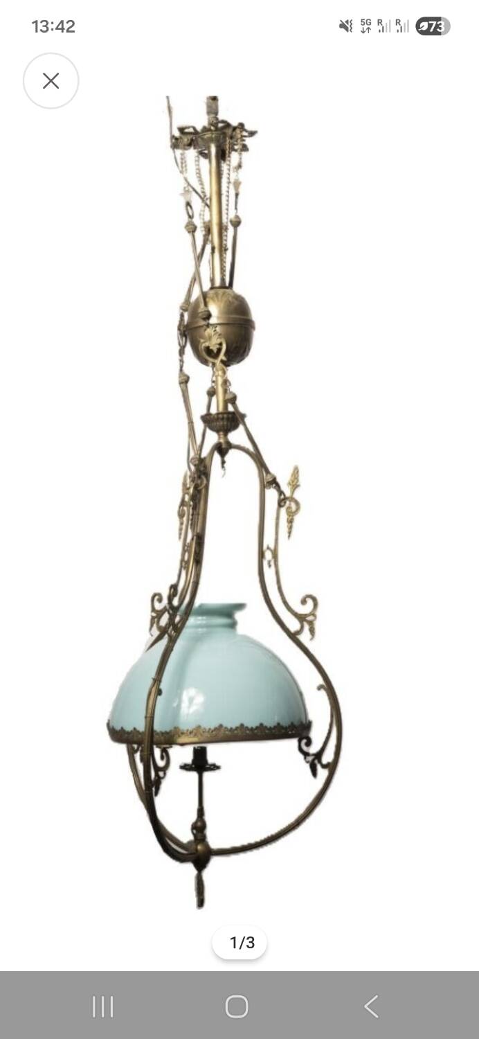 Antique brass chandelier