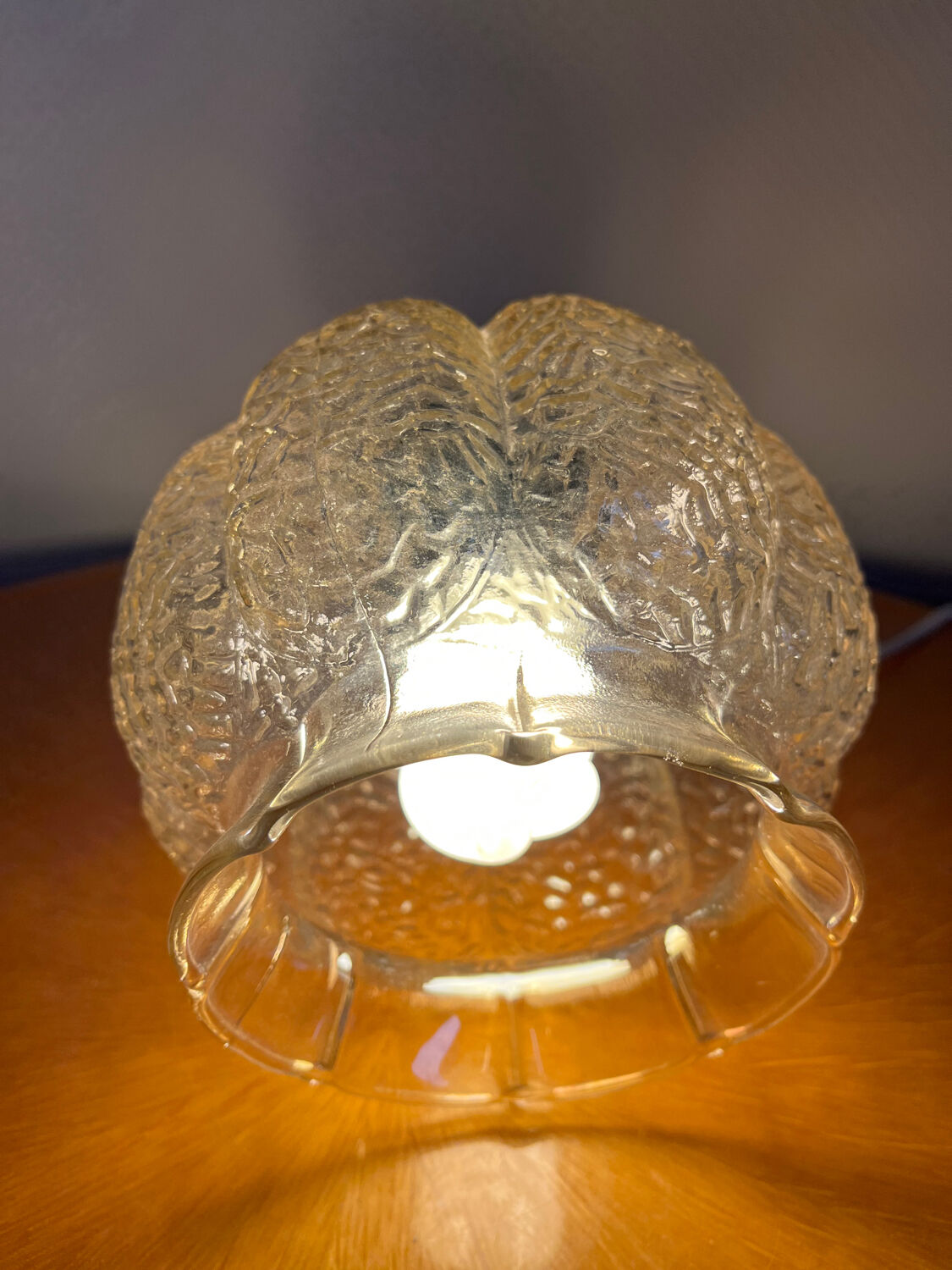 Vintage glass pendant lamp 1960