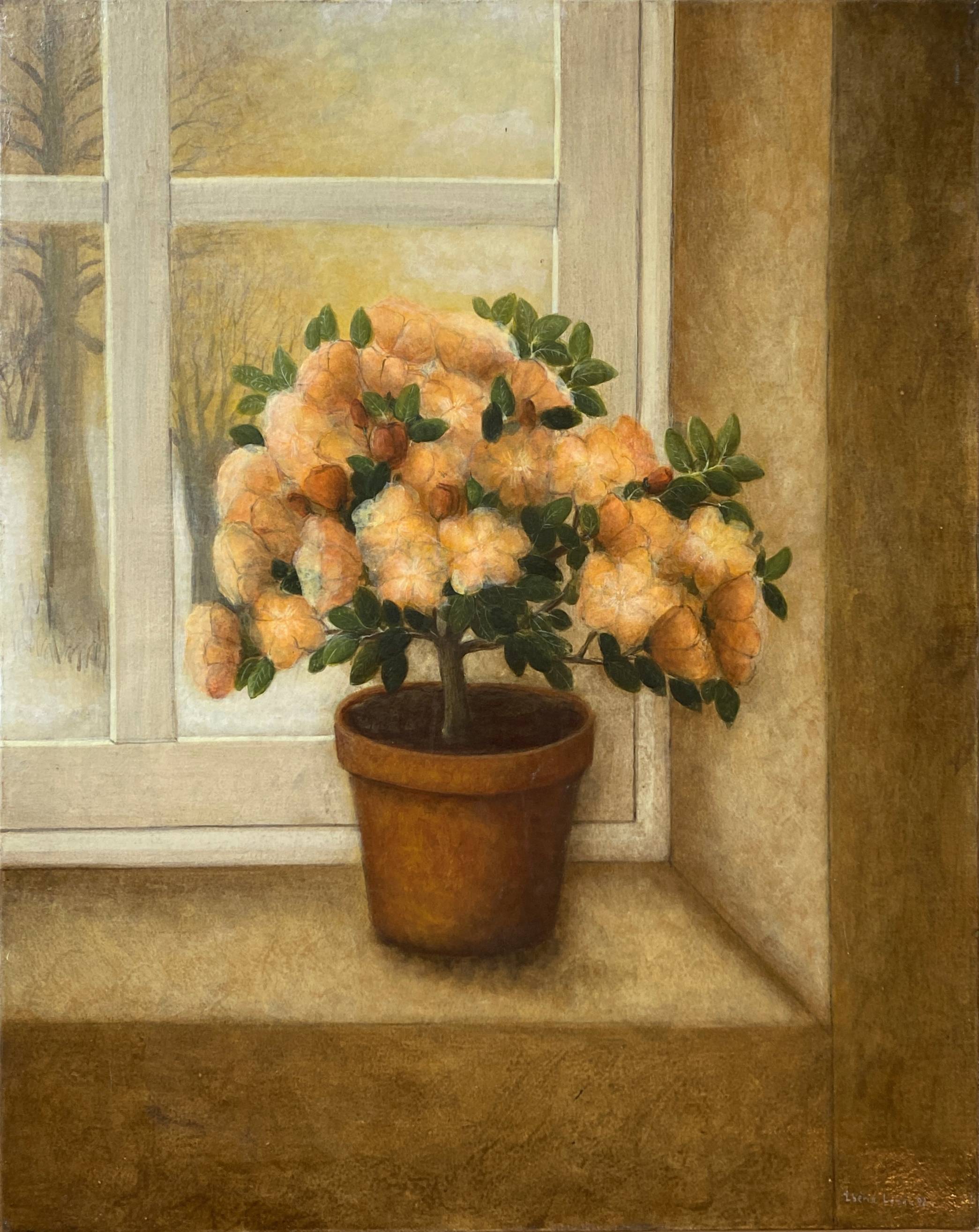 Tableau "Vase aux azalées" HST original par Iberia Lebel