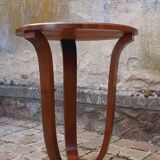 1930 Art Deco pedestal table in solid walnut