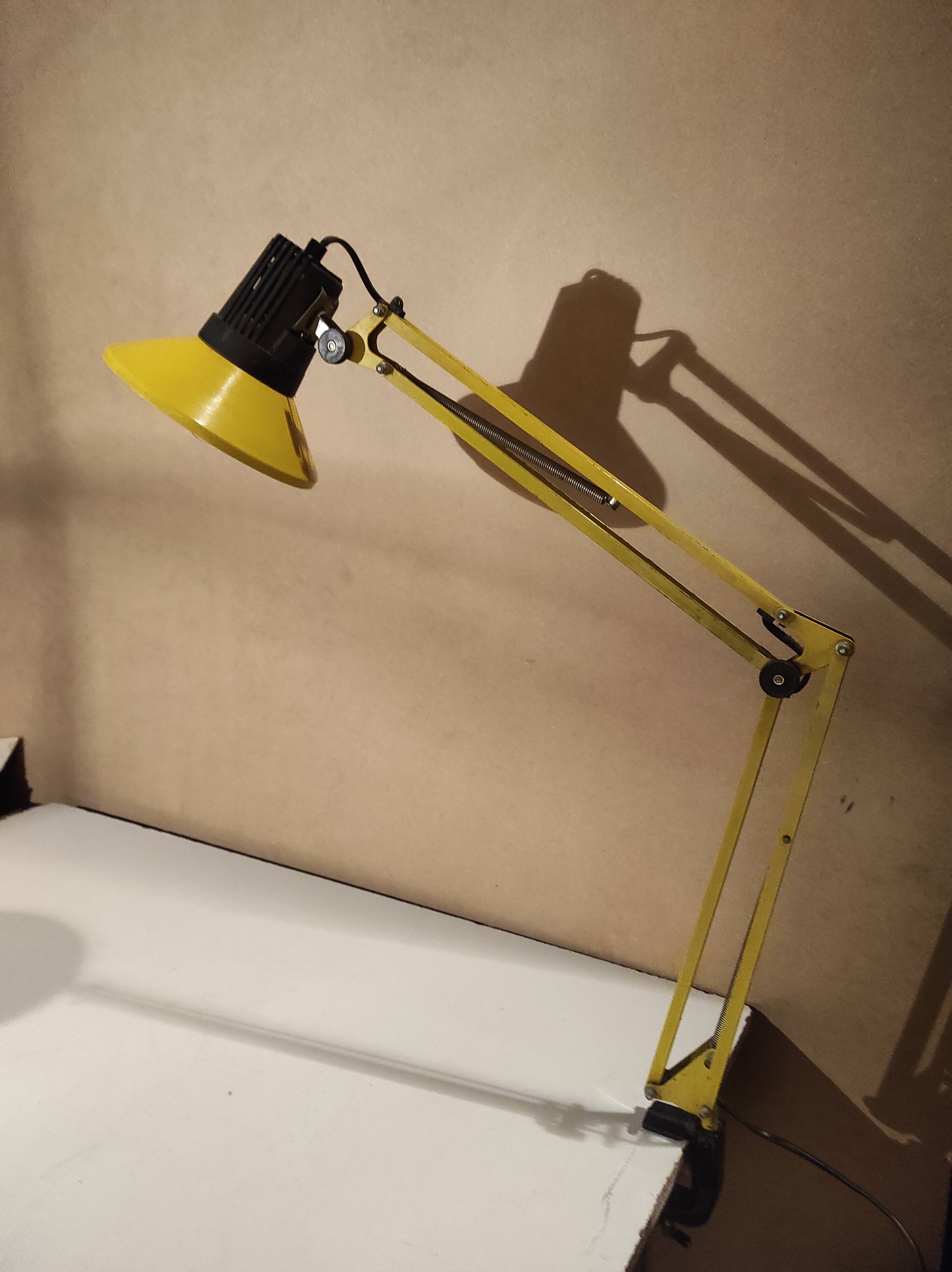 Articulated lamp of architect design vintage Italian 60s yellow