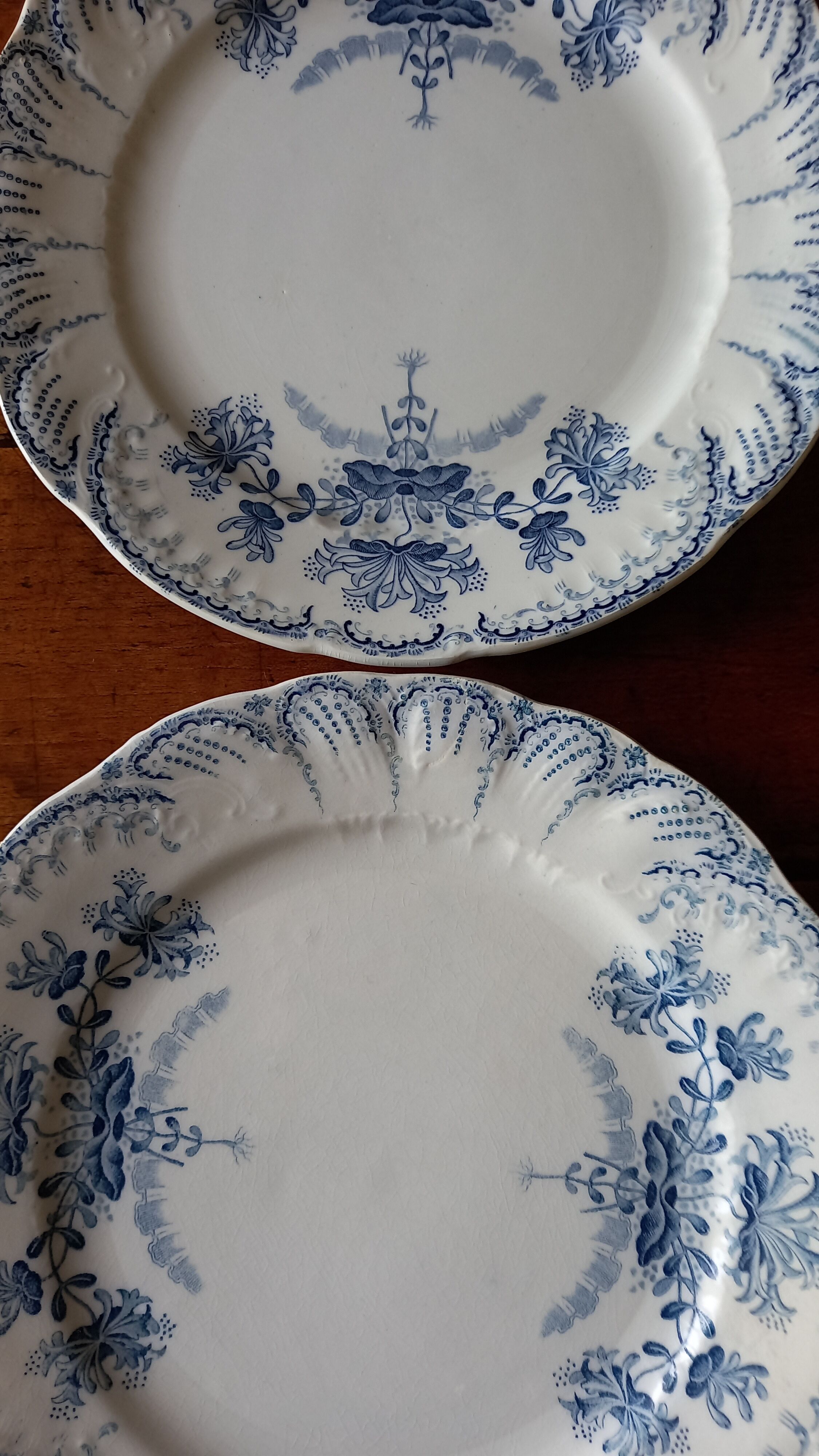 Pair of flat plates Terre de Fer "Régence" Saint-Amand & Hamage