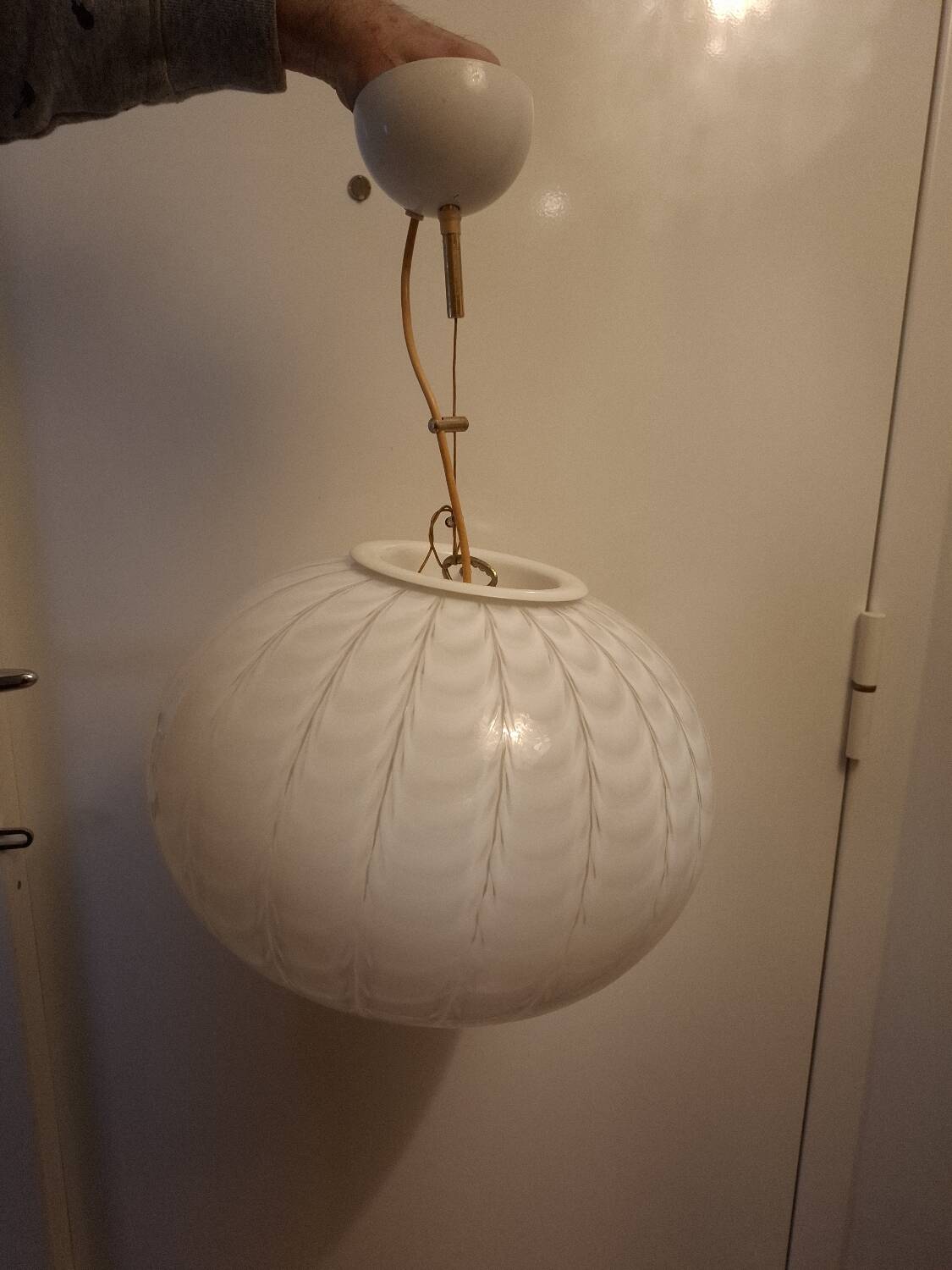 Vintage 70'S pendant light by Fabbian for Mazzega, Italy