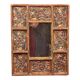 Vintage hand-painted mirror on carved wood, probably Peru, 20th century