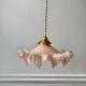 suspension in serrated opaline pleated pink early twentieth century