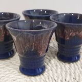 Vintage ceramic pitcher and 4 glasses set