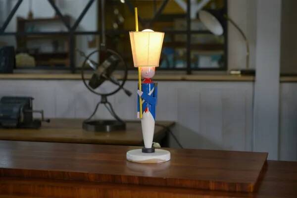 Empire soldier lamp by Suzanne Bonnichon for Jacques Adnet 1960’s