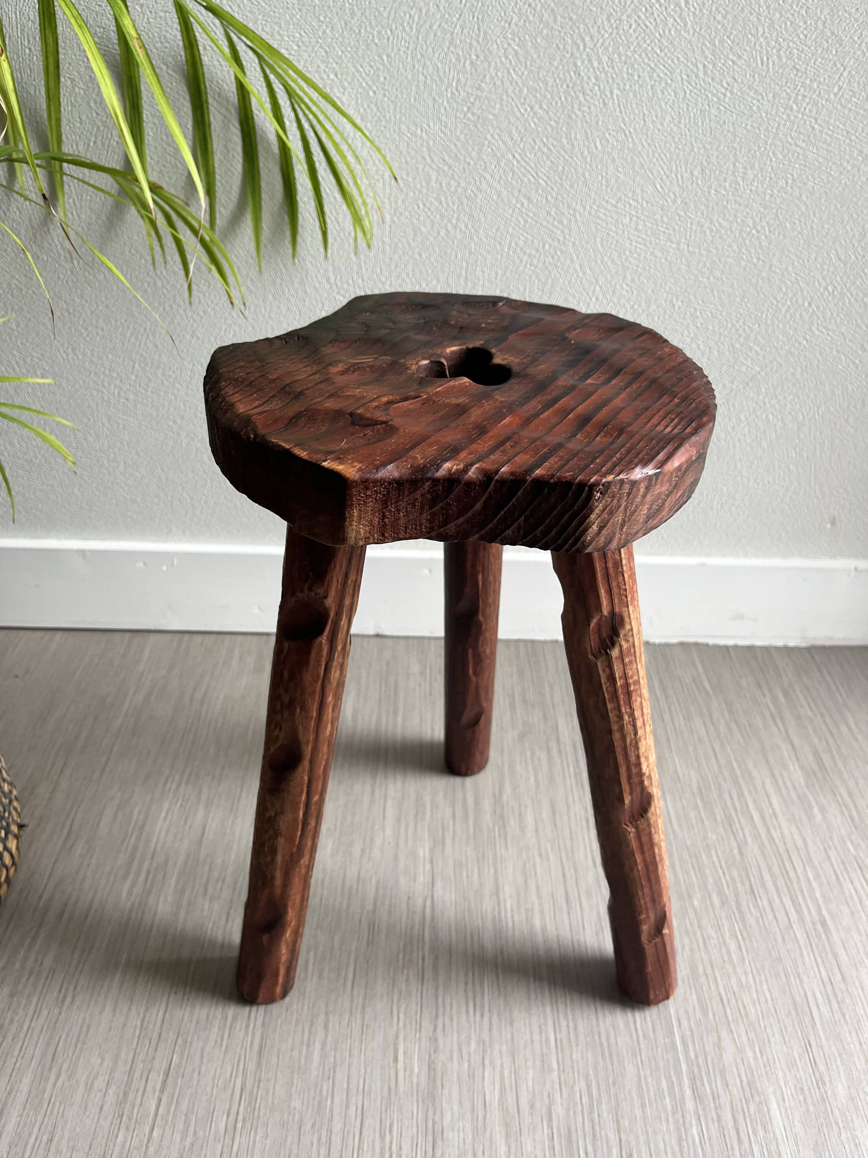 Wooden tripod stool