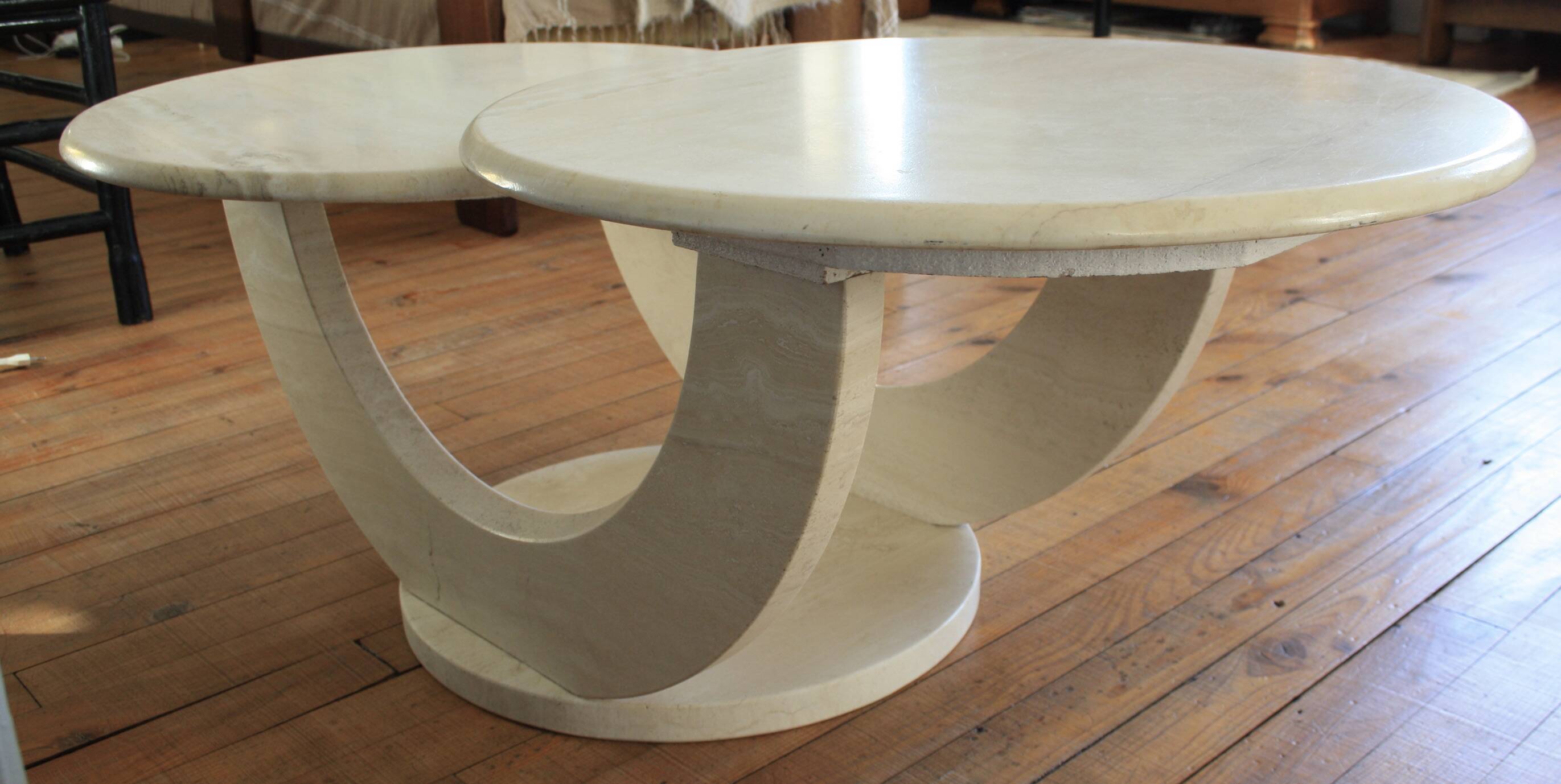Travertine/marble coffee table