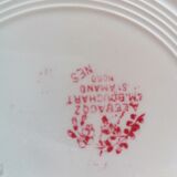 6 flat plates, Saint Amand earthenware, Fleurie series "Glycine"