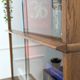 Vintage library by Didier Rozaffy for Oscar, oak and glass, 1950s.