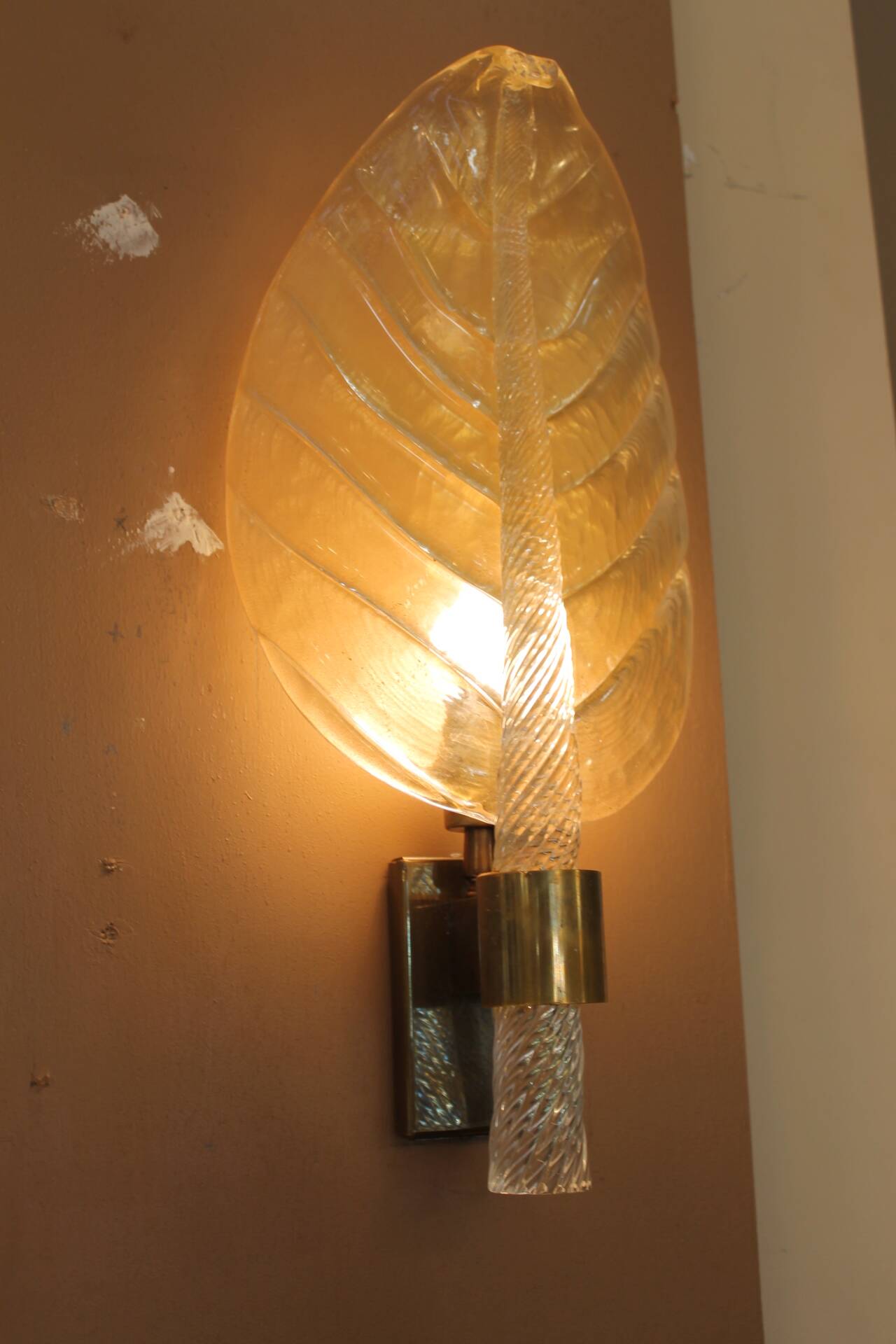 Pair of Murano glass wall lights, Toso