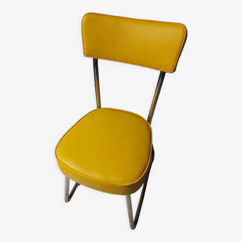 Chaise industrielle de bureau roneo, jaune moutarde