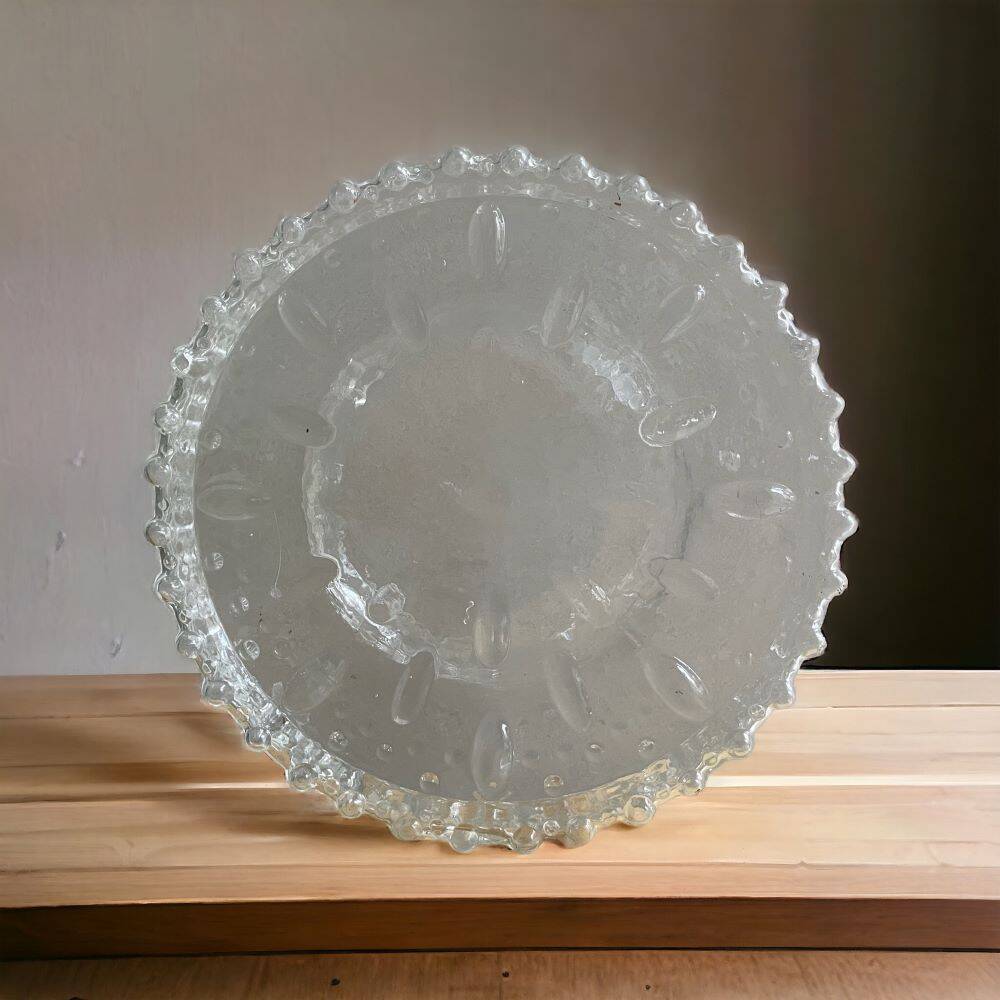 Portuguese bubble glass flush mount lamp