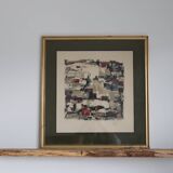 Vintage abstract painting signed Bepoix beaux art brest