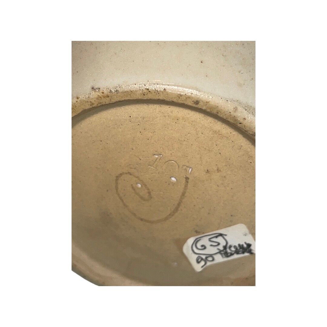 Old brown and beige Langley Mill 19th century pitcher with its pewter lid