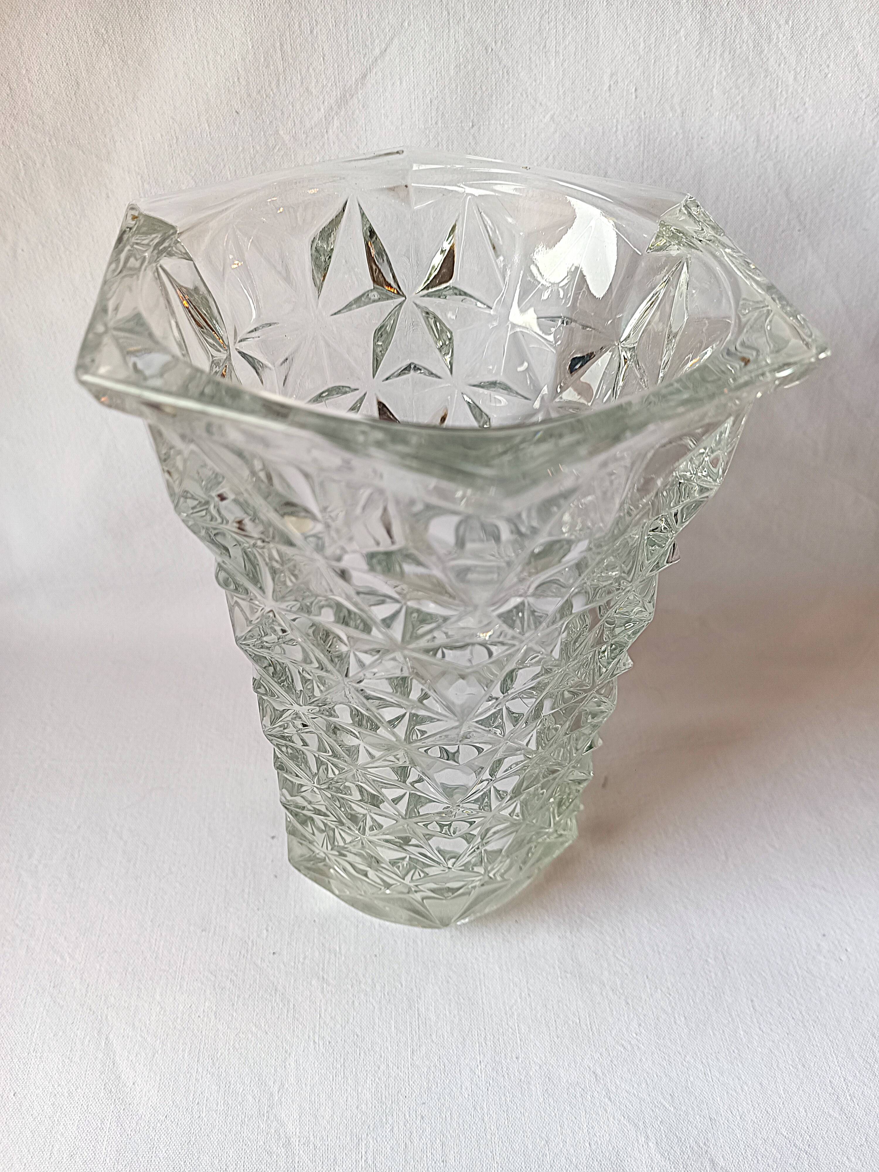 large vintage crystal vase flower decoration