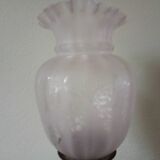 Oil lamp globe - Vine and grape frieze - frosted, sandblasted glass