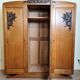 art deco period wardrobe in blond oak circa 1940