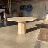 Travertin dining table octagonal