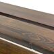 Minimalist vintage sofa design in wengé wood solid slatted bench