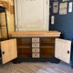 Buffet bas relookée noir et bois