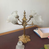 Suspension lamp in gilded bronze