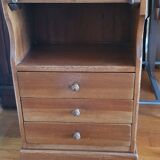Louis Philippe style wooden chest of drawers with 3 drawers and 1 niche
