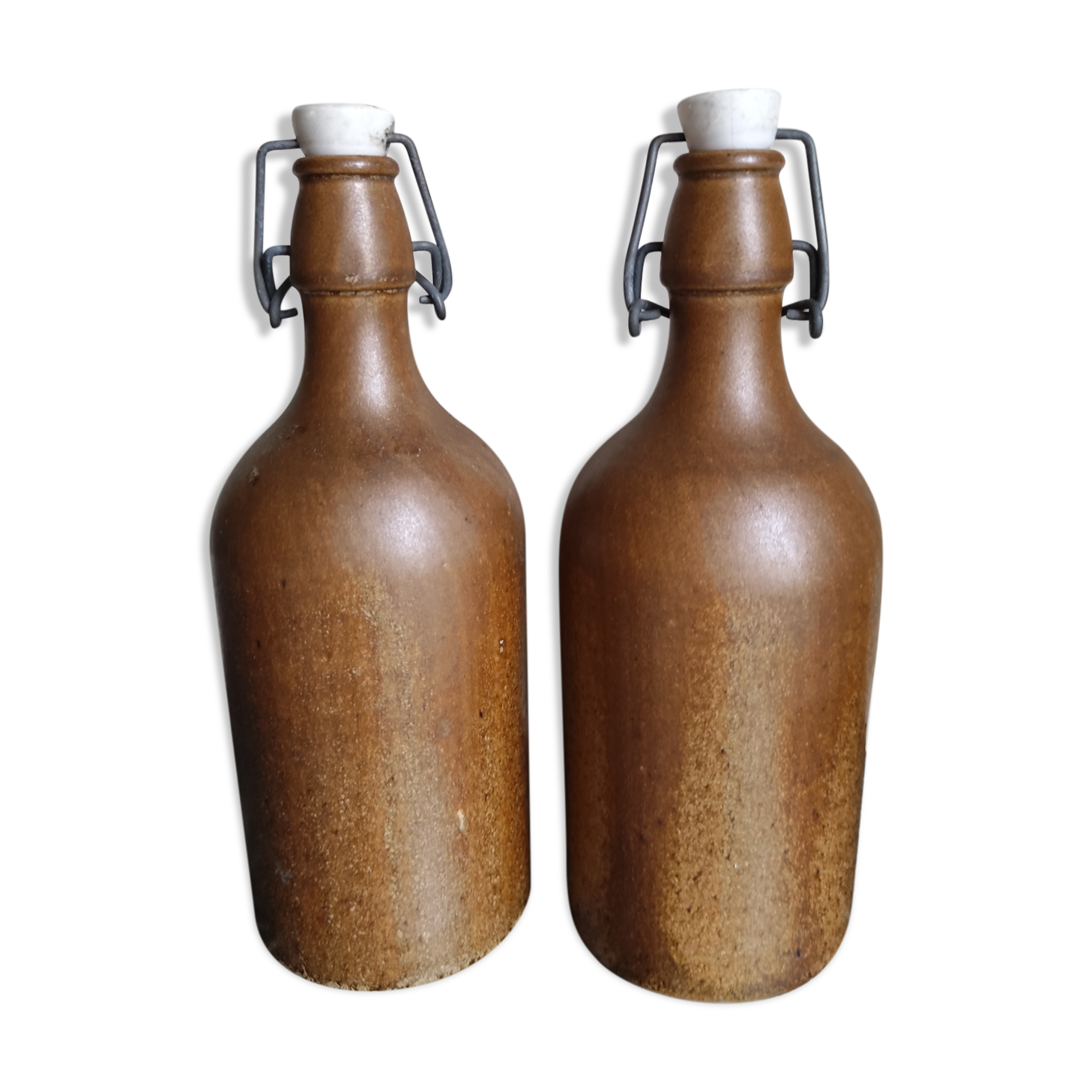 Lot 2 old bottles in glazed stoneware 0.5 L