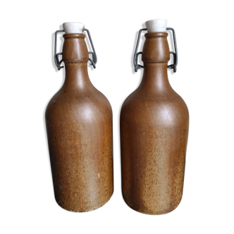 Lot 2 old bottles in glazed stoneware 0.5 L