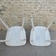 Pair of chairs with bars, wooden, white patina