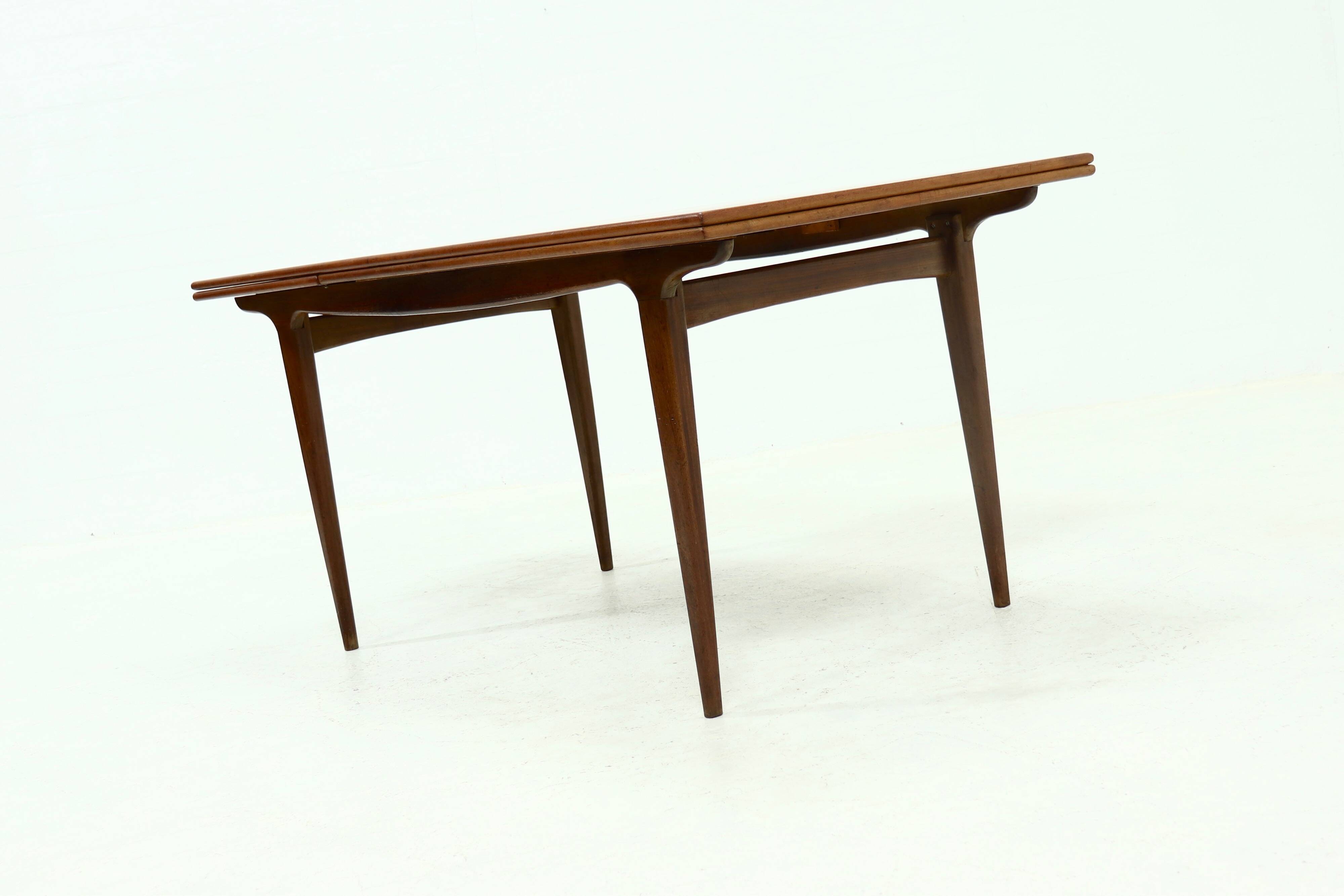 Sculptural Danish Design Extendable Teak Dining Table 1960s