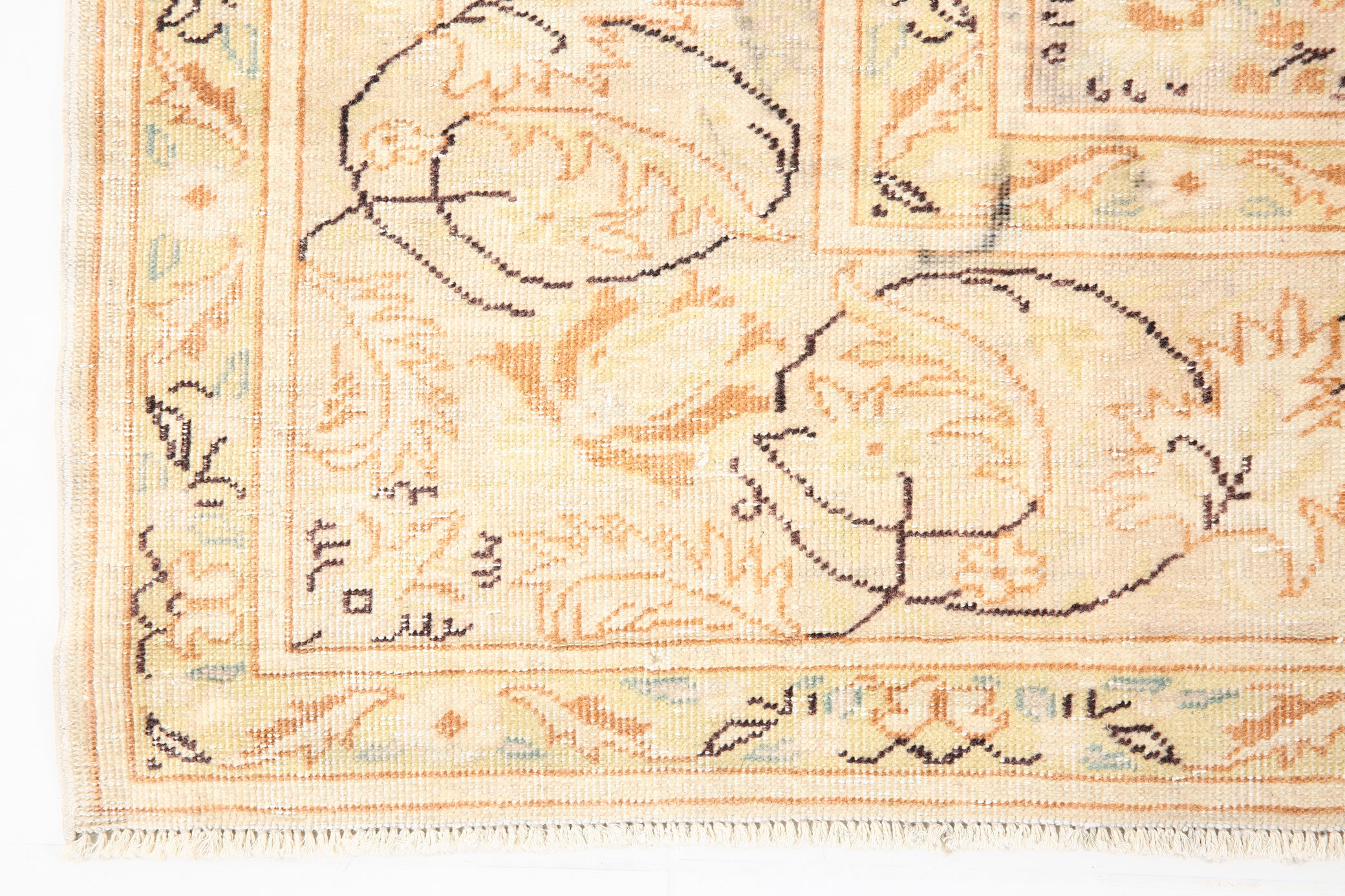 8x12 Beige & Khaki 60s Persian Rug, 242x355Cm