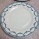 Set of 12 antique Salins "Petit Trianon" blue ironstone dinner plates.