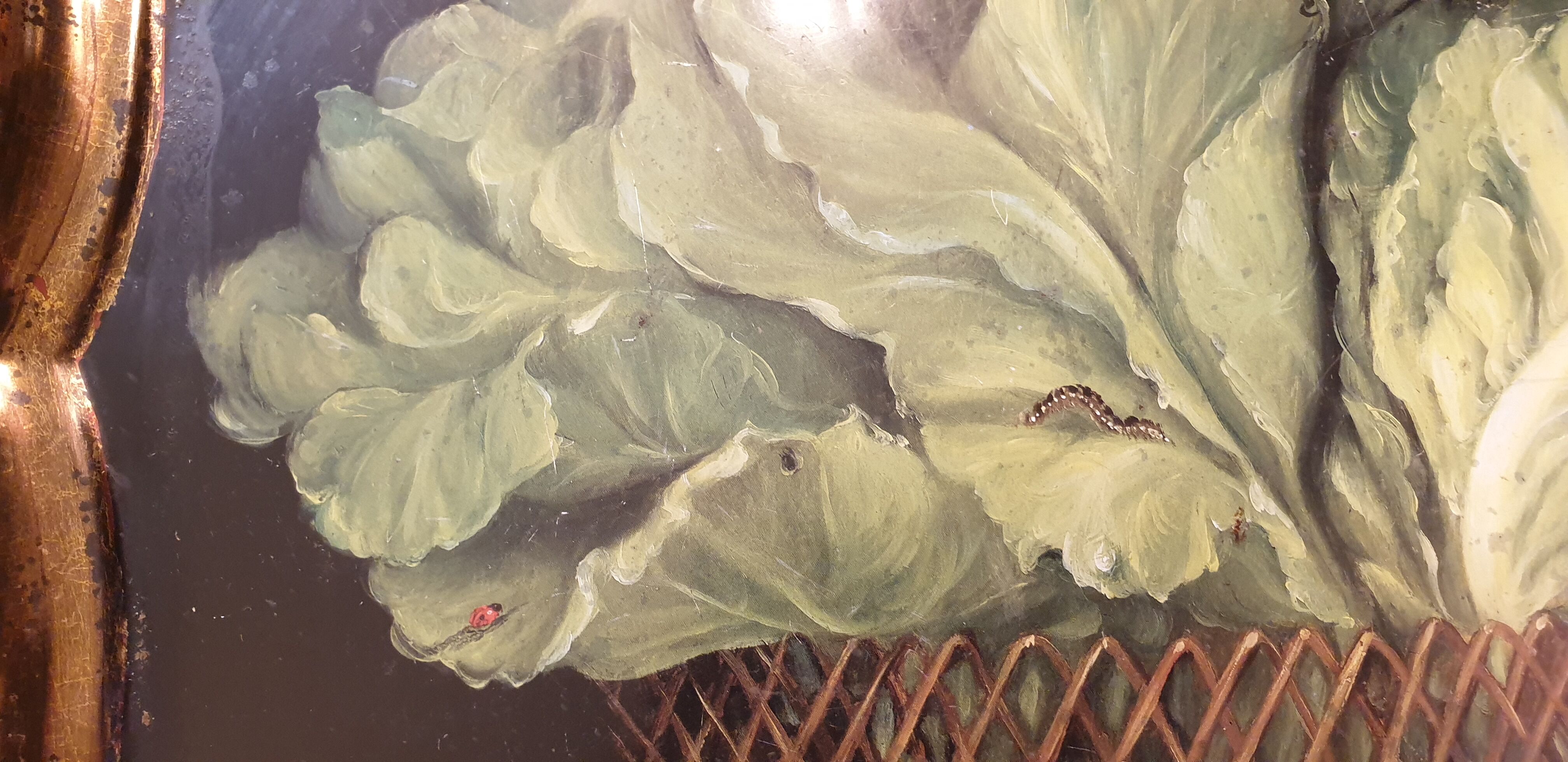 English painted metal tray