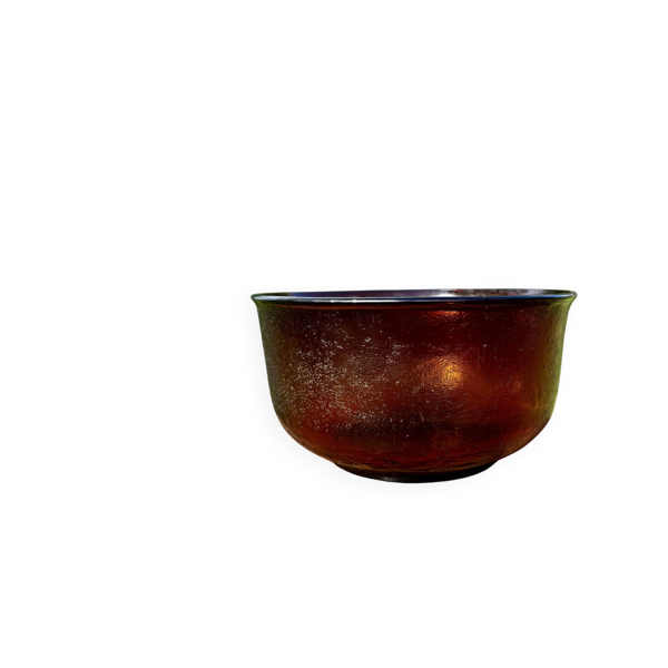 Vintage saladier en verre ambré texturé marron Arcoroc Sierra