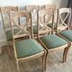 Lot de 6 chaises en bois massif assises vertes