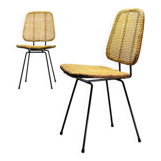 Chaises d'appoint en rotin de style hollandais