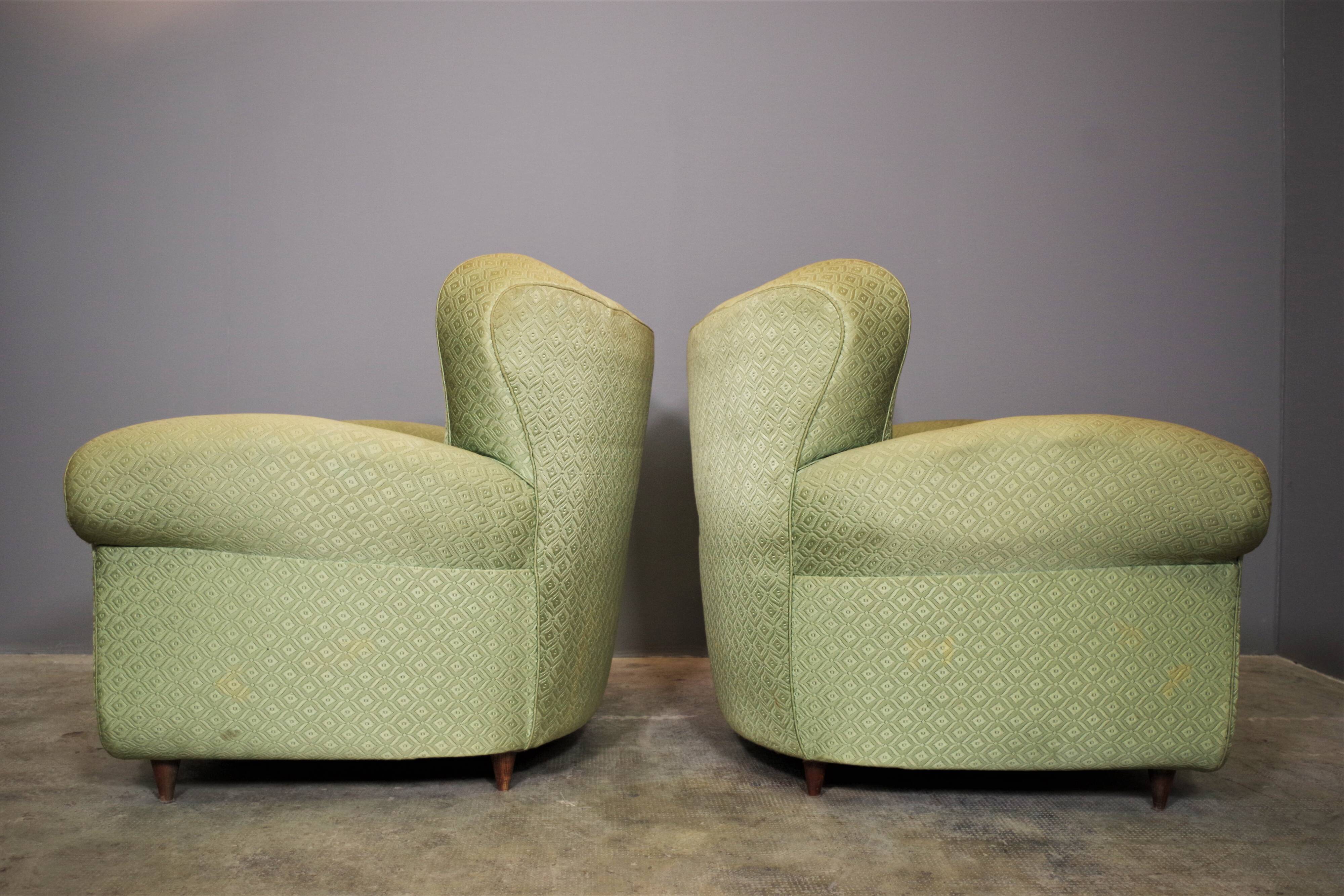 Fan-shaped armchairs set of 2