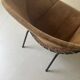Fauteuil design en daim marron circle ballon de Lusch & Co, Allemagne 1970