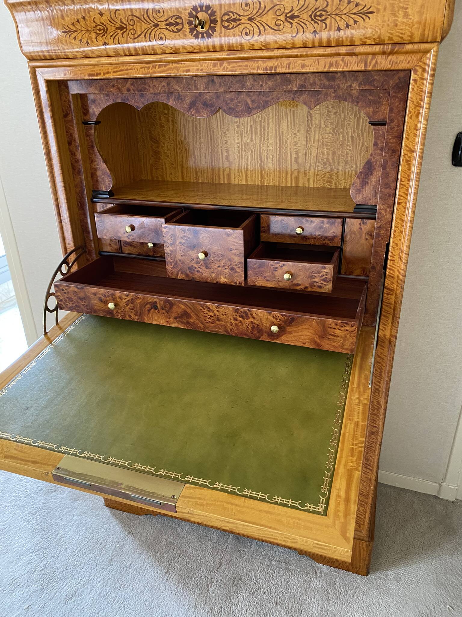 Wood and marble secretary