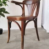 Chaise de salle à manger vintage en bois courbé : fauteuil style Thonet du milieu du siècle