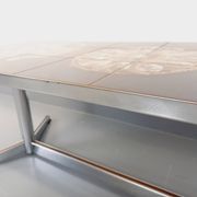 Vintage ceramic and chrome metal coffee table from the 70s