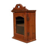 Wall display case - old art deco clock box in burmese teak