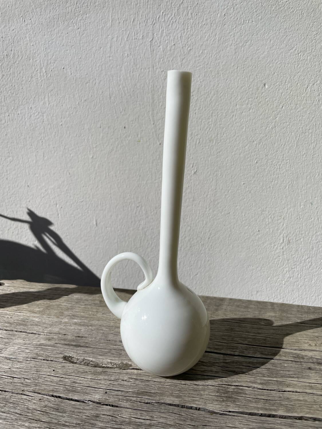 White opaline glass soliflore vase