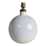 Pied de lampe boule en céramique craquelée art deco 1930