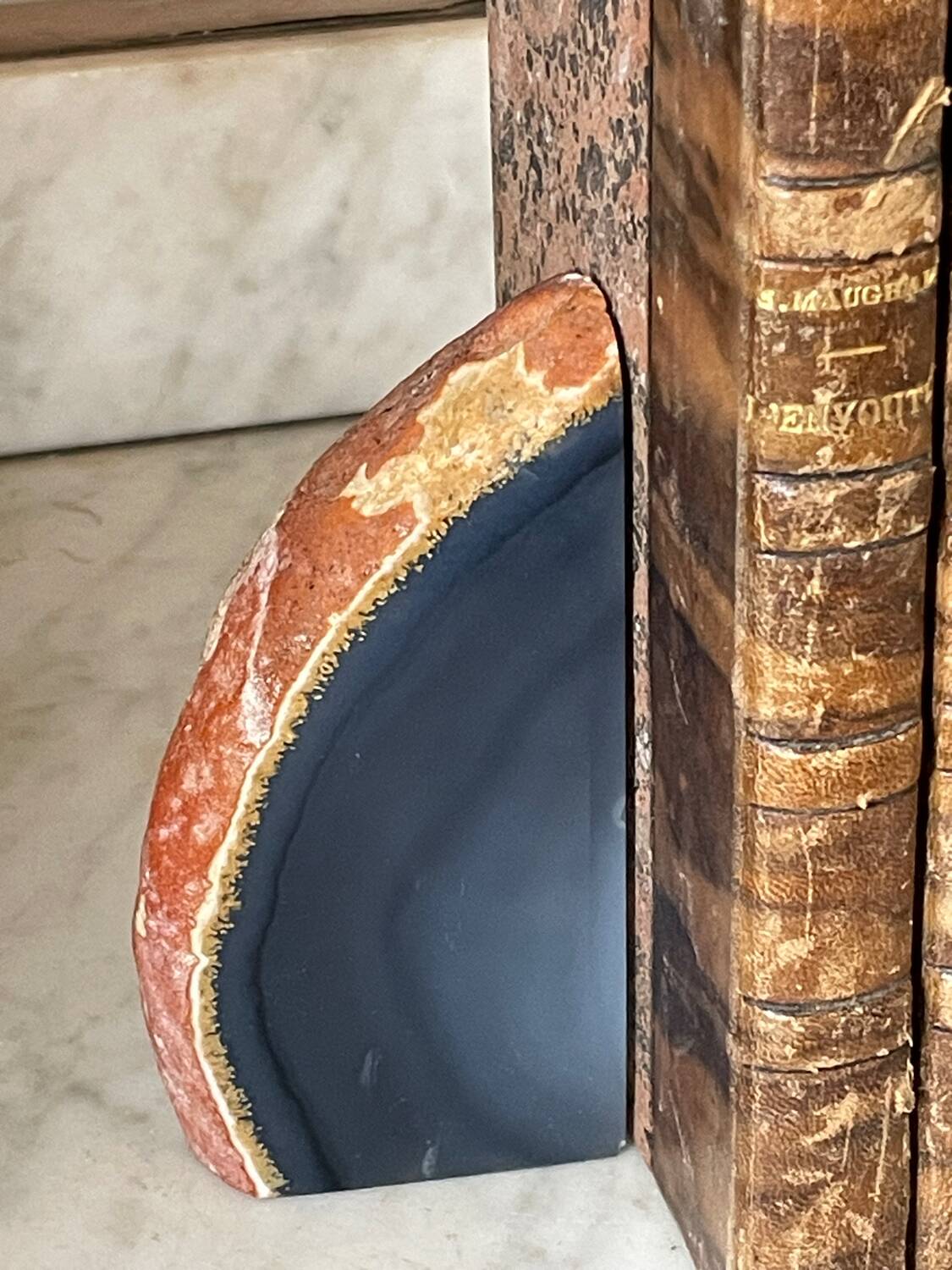 paire de serre-livres Géode d’agate